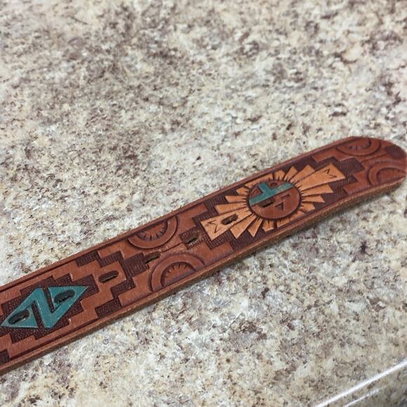 Chambers Phoenix 40 hand painted vintage tooled leather belt main image 9